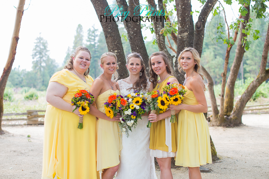 Yellow bridesmaids dresses