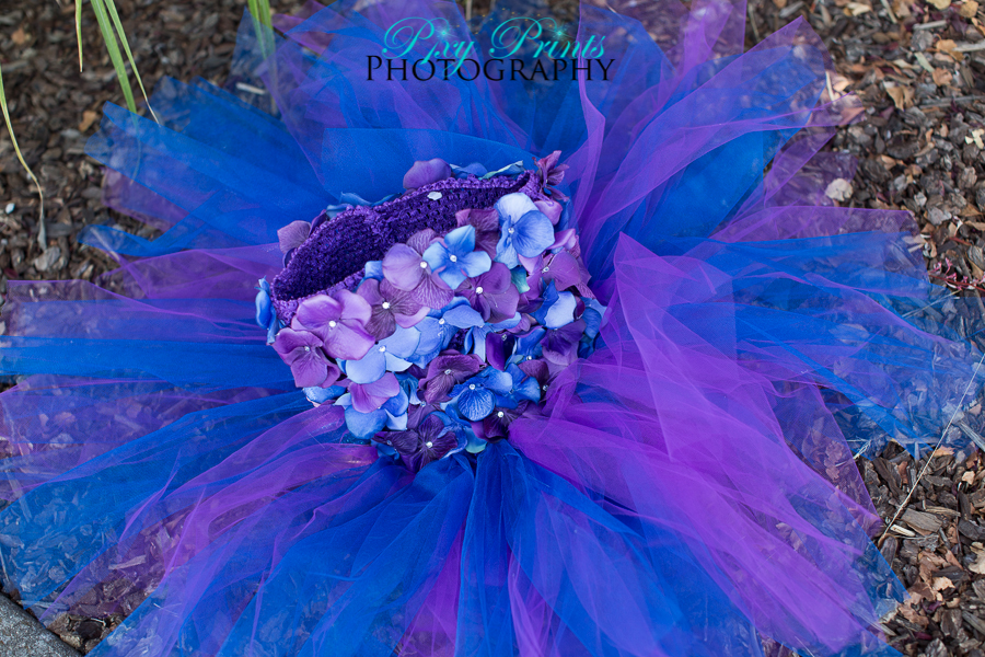 Blue flower girl dress