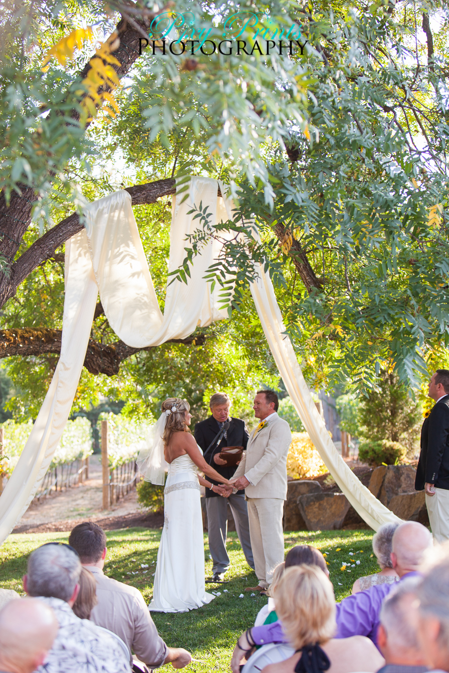 under walnut tree wedding